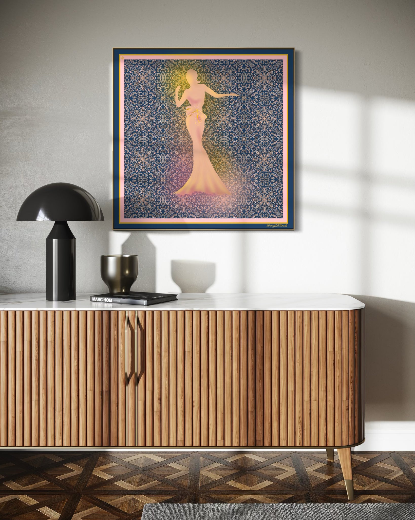 Luxury Silk Scarf Artwork – Hand-Rolled, 40x40 Custom Order