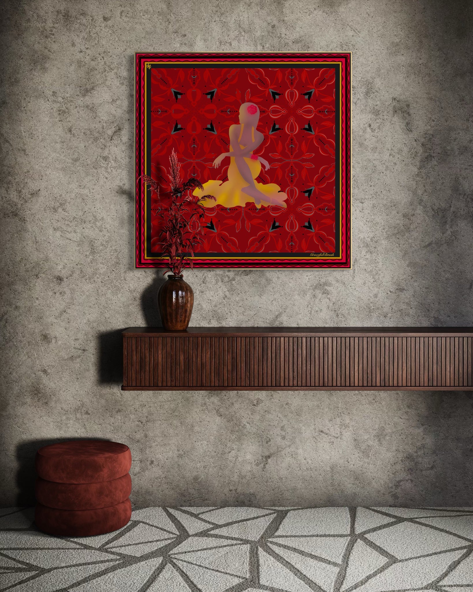 Luxury Silk Scarf Artwork – Hand-Rolled, 40x40 Custom Order