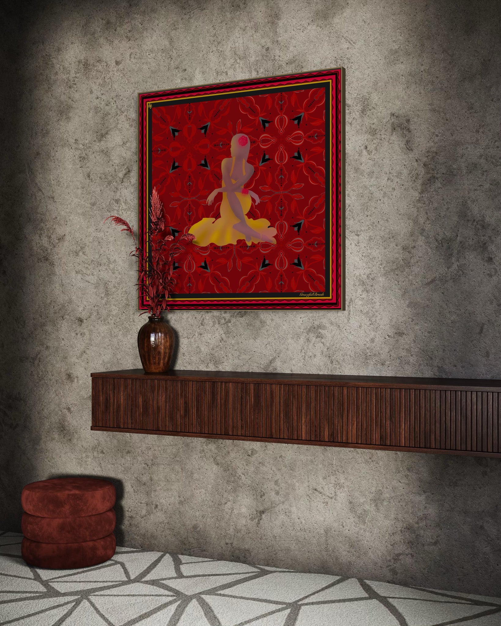 Luxury Silk Scarf Artwork – Hand-Rolled, 40x40 Custom Order