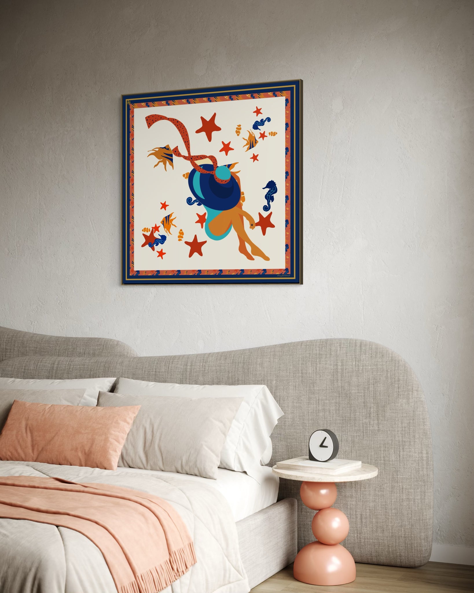 Luxury Silk Scarf Artwork – Hand-Rolled, 40x40 Custom Order