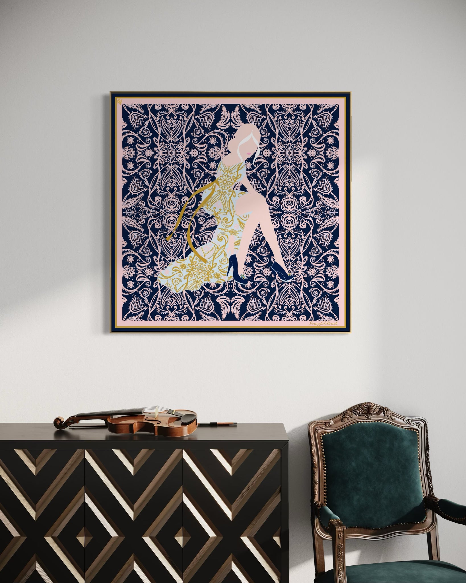 Luxury Silk Scarf Artwork – Hand-Rolled, 40x40 Custom Order