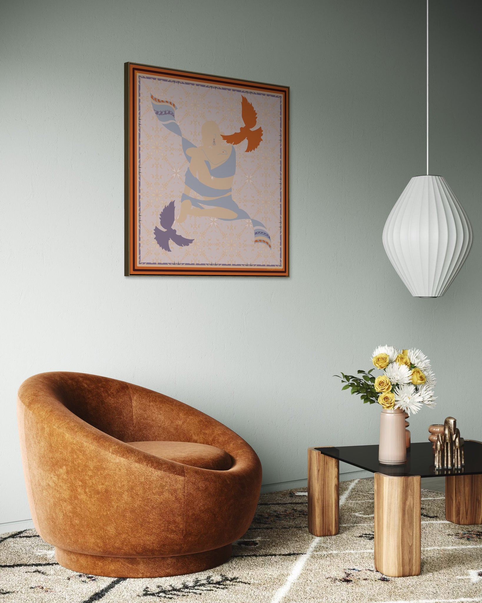 Luxury Silk Scarf Artwork – Hand-Rolled, 40x40 Custom Order