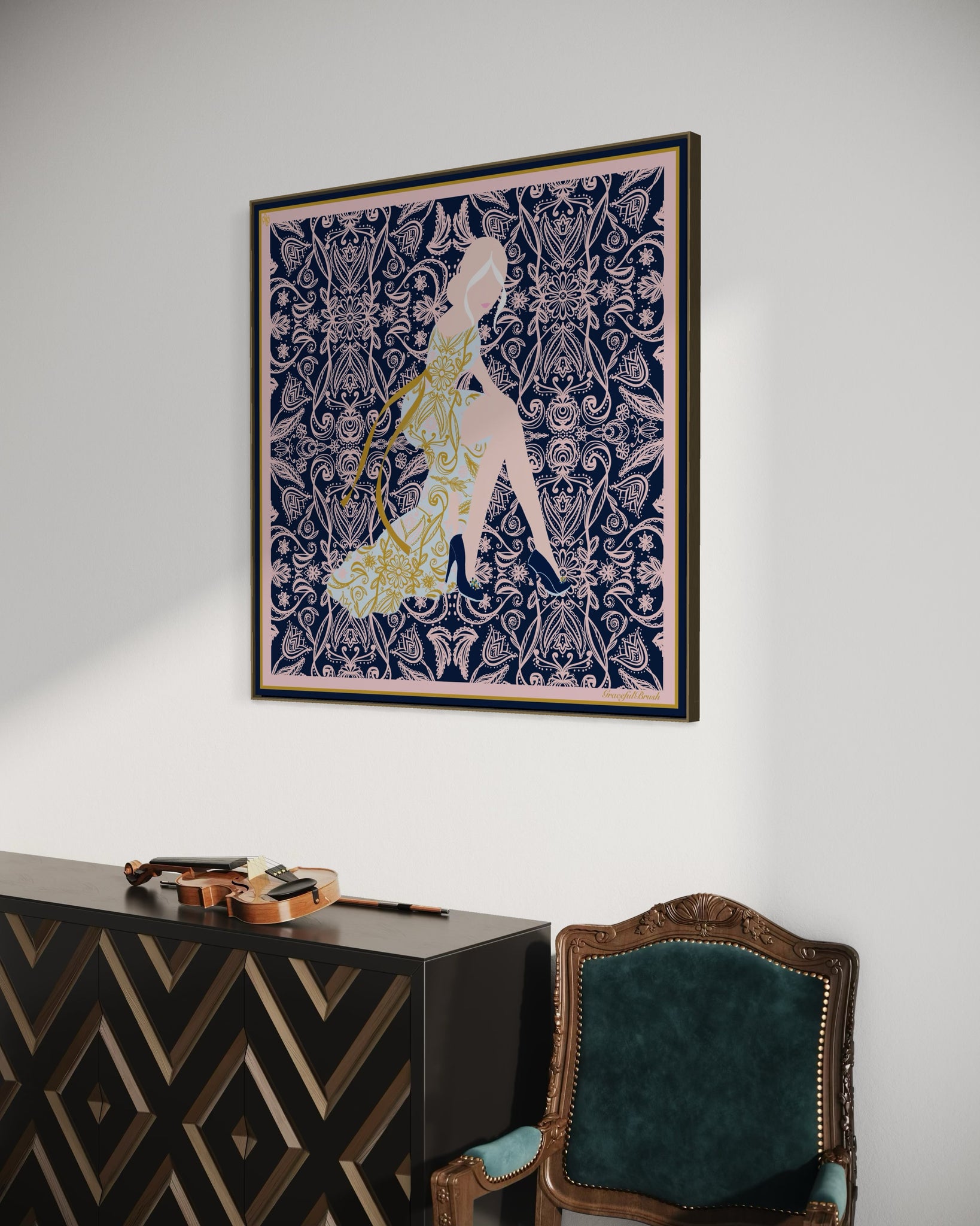 Luxury Silk Scarf Artwork – Hand-Rolled, 40x40 Custom Order