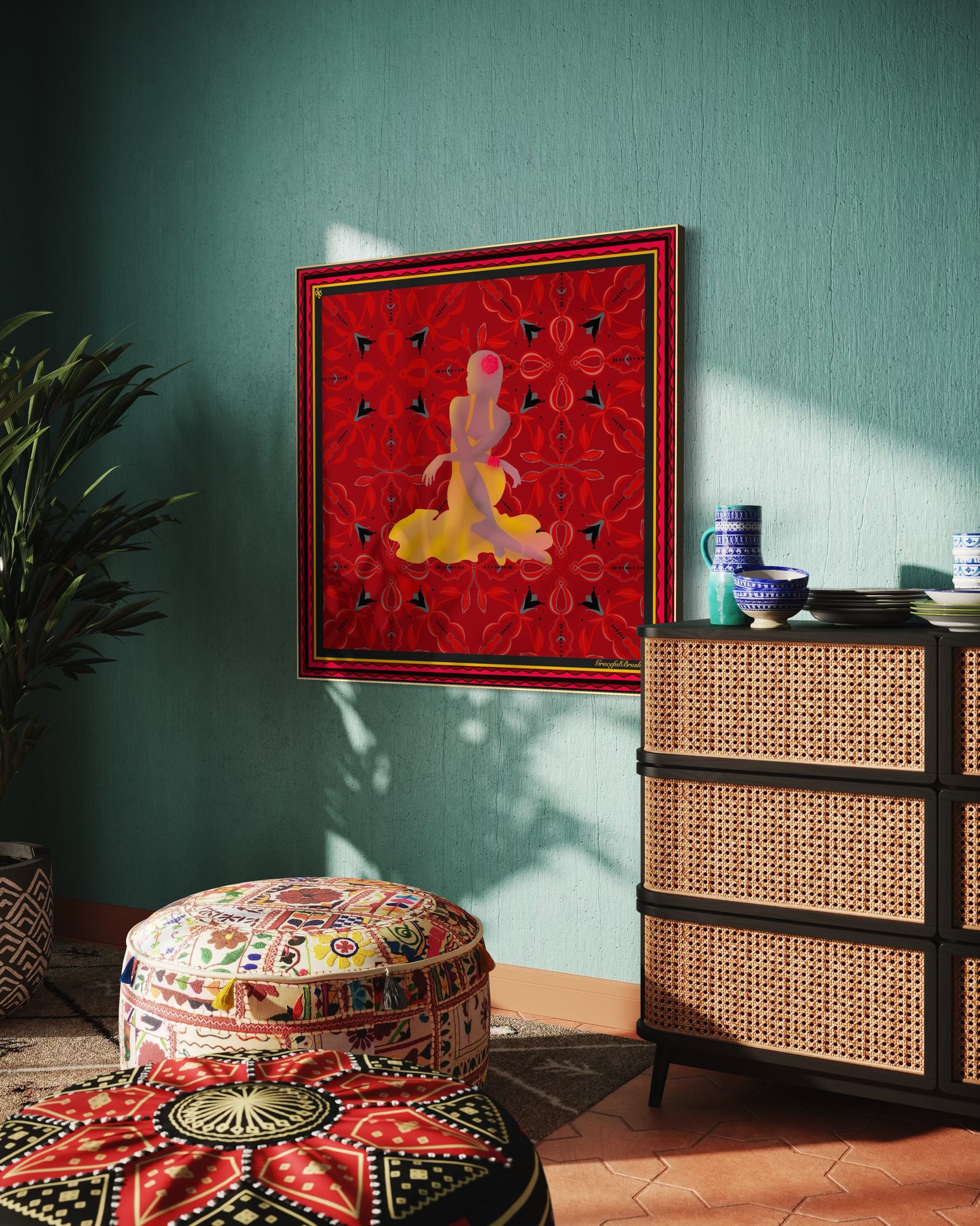 Luxury Silk Scarf Artwork – Hand-Rolled, 40x40 Custom Order