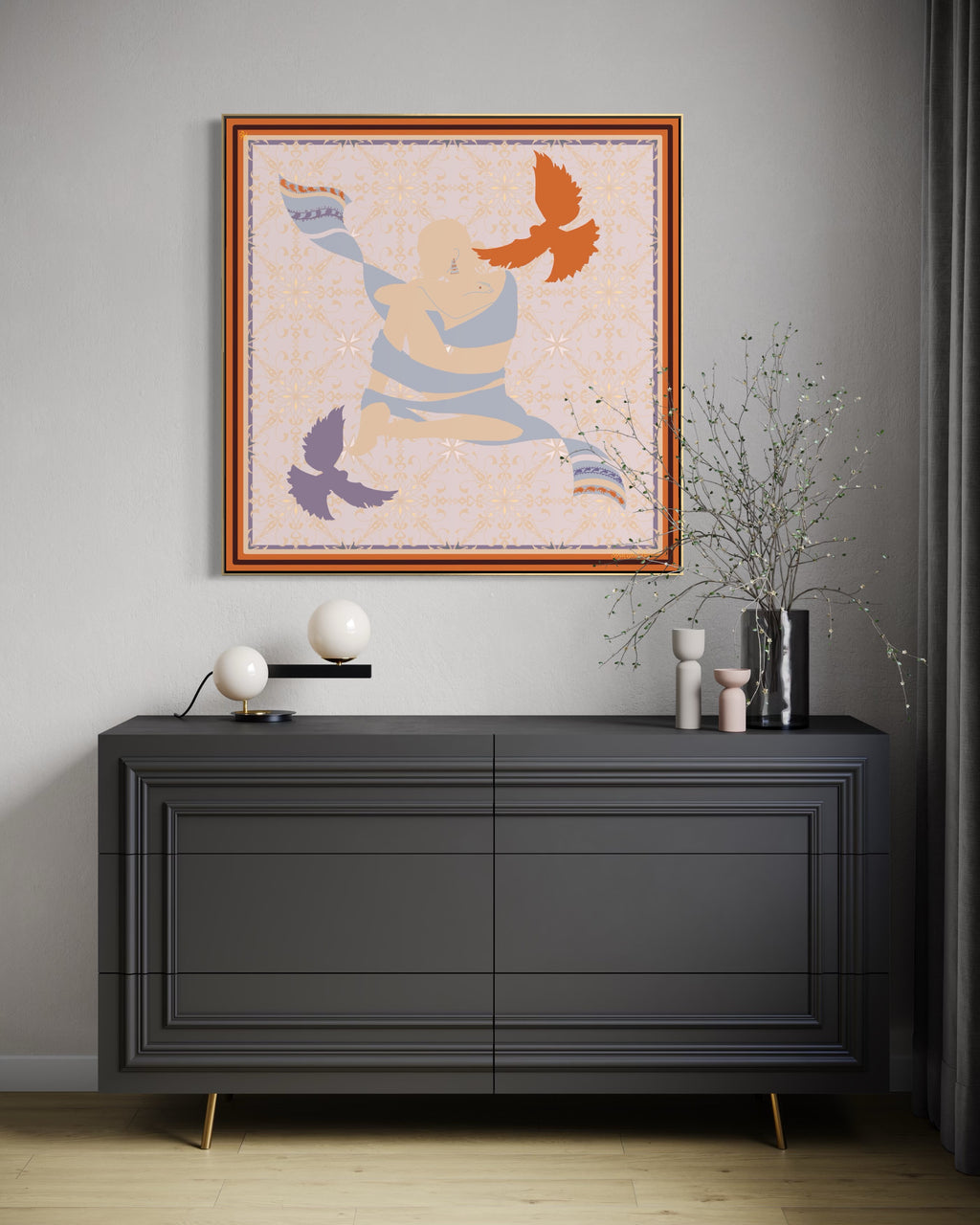 Luxury Silk Scarf Artwork – Hand-Rolled, 40x40 Custom Order