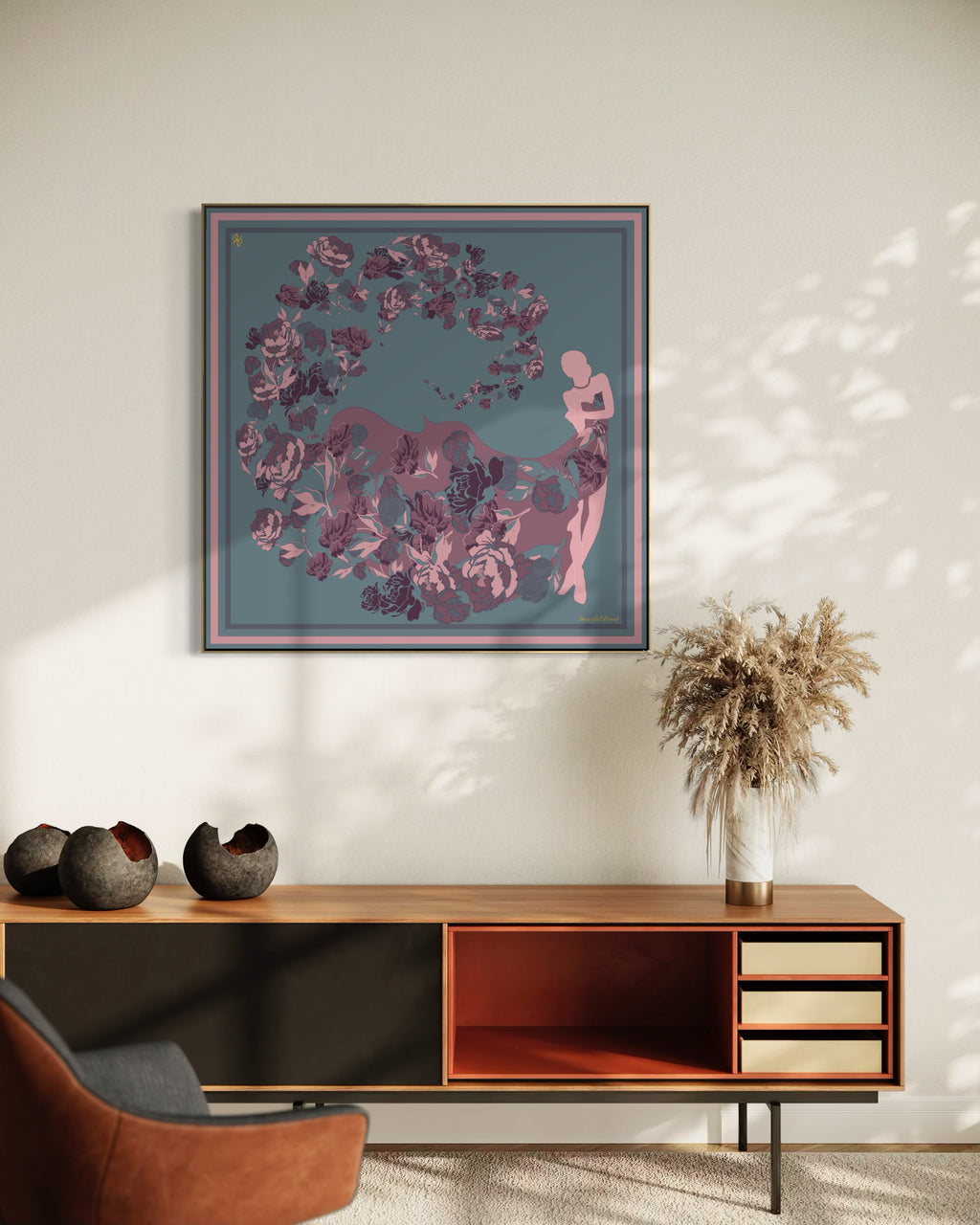 Luxury Silk Scarf Artwork – Hand-Rolled, 40x40 Custom Order