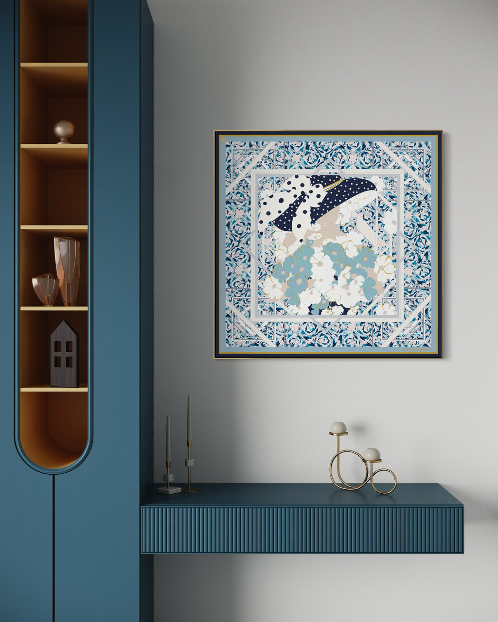 Luxury Silk Scarf Artwork – Hand-Rolled, 40x40 Custom Order