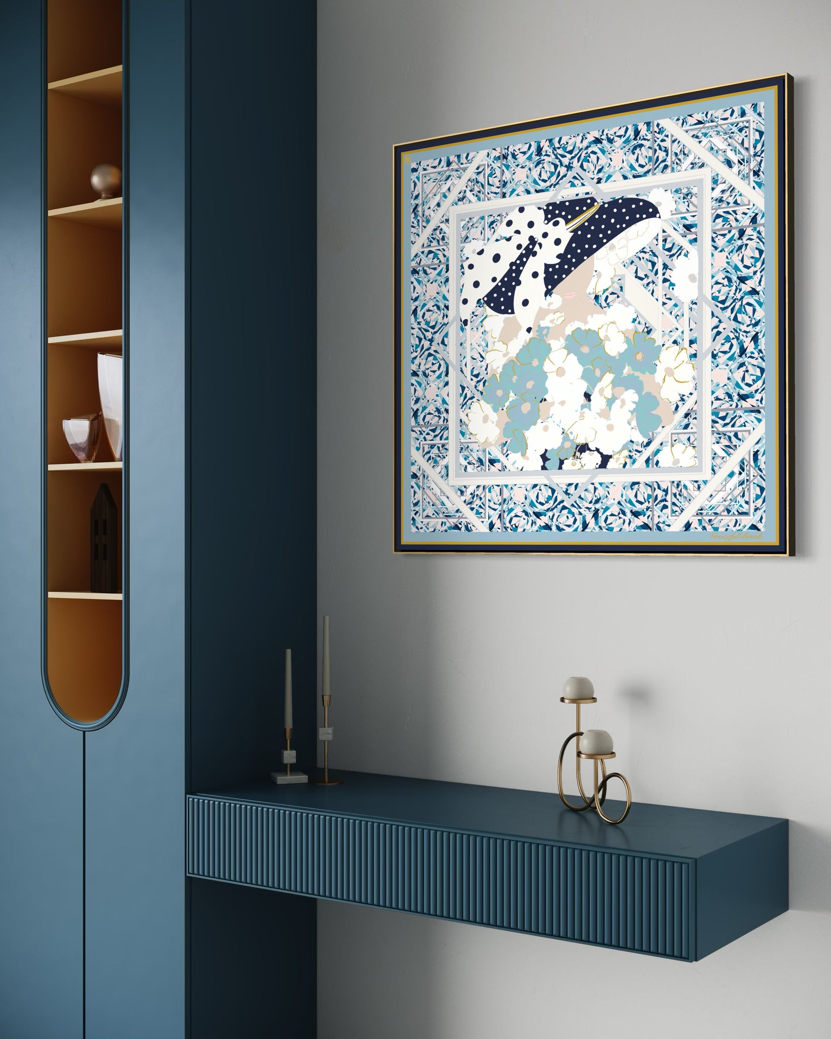 Luxury Silk Scarf Artwork – Hand-Rolled, 40x40 Custom Order