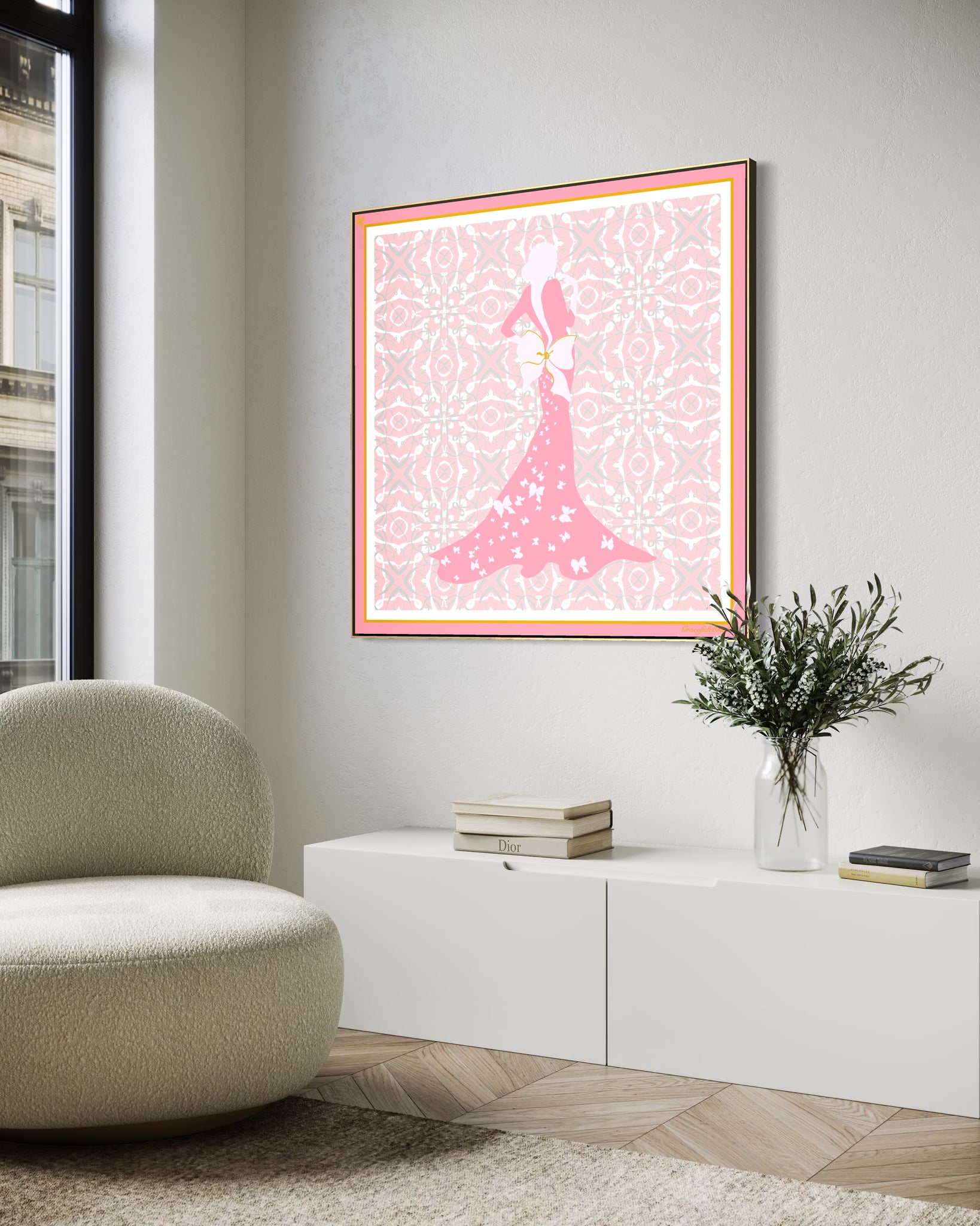 Luxury Silk Scarf Artwork – Hand-Rolled, 40x40 Custom Order