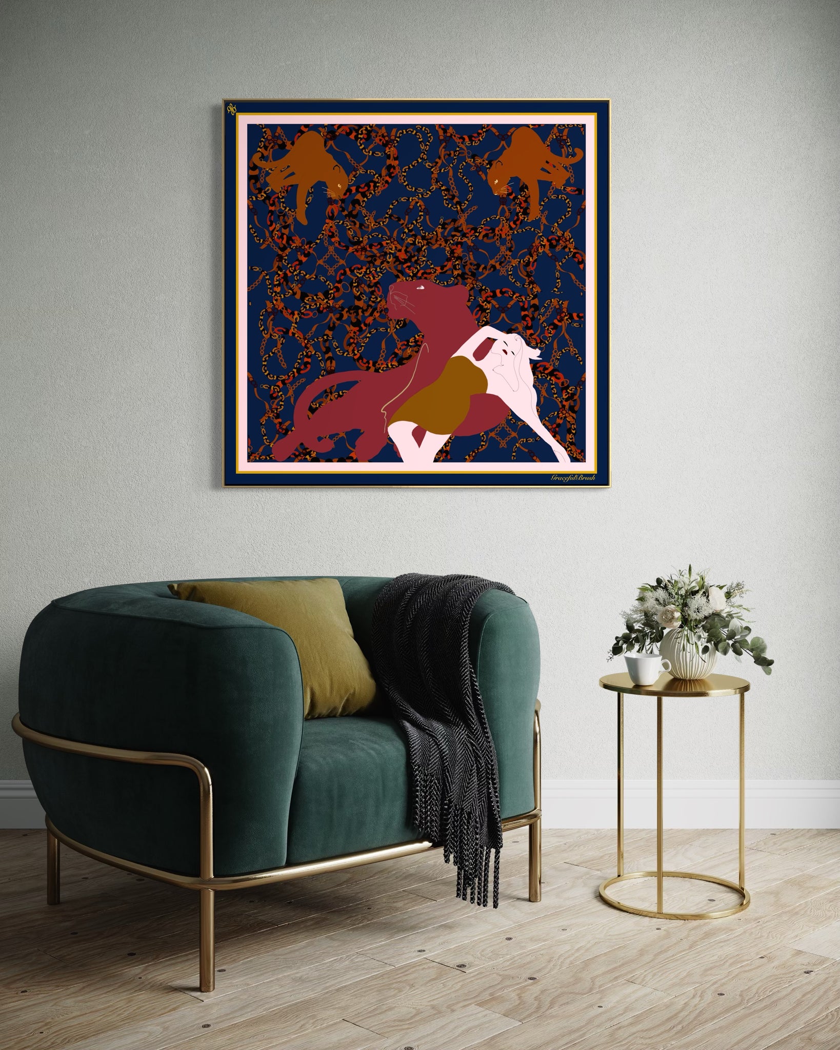 Luxury Silk Scarf Artwork – Hand-Rolled, 40x40 Custom Order