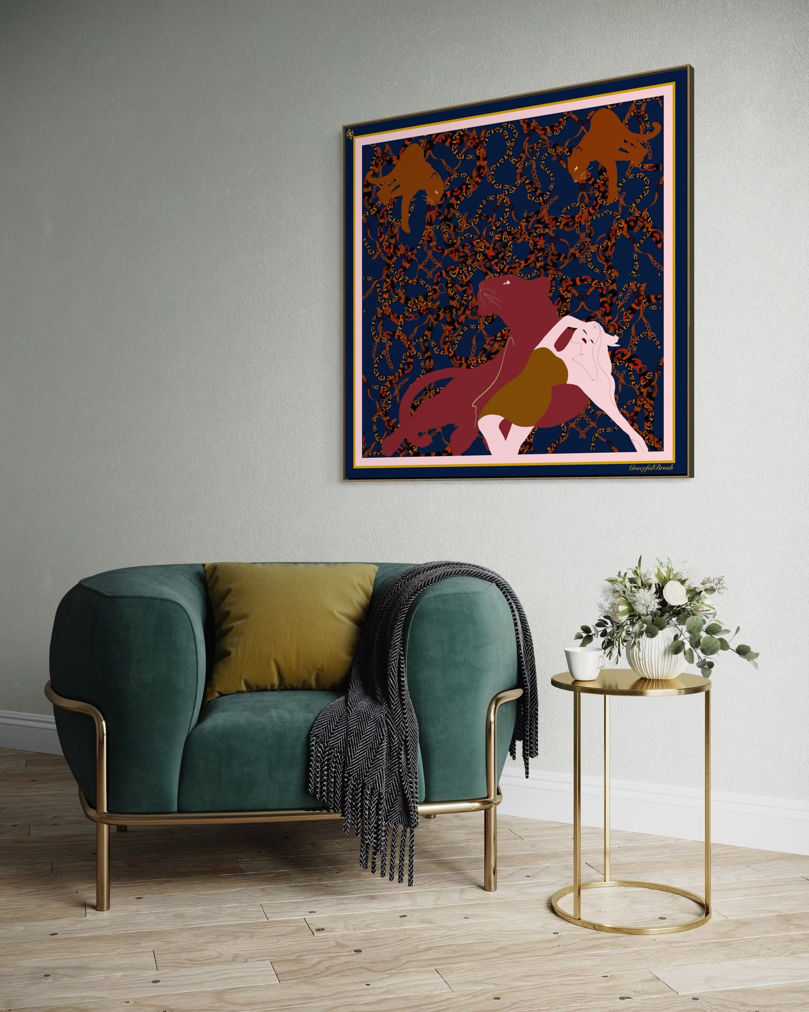 Luxury Silk Scarf Artwork – Hand-Rolled, 40x40 Custom Order