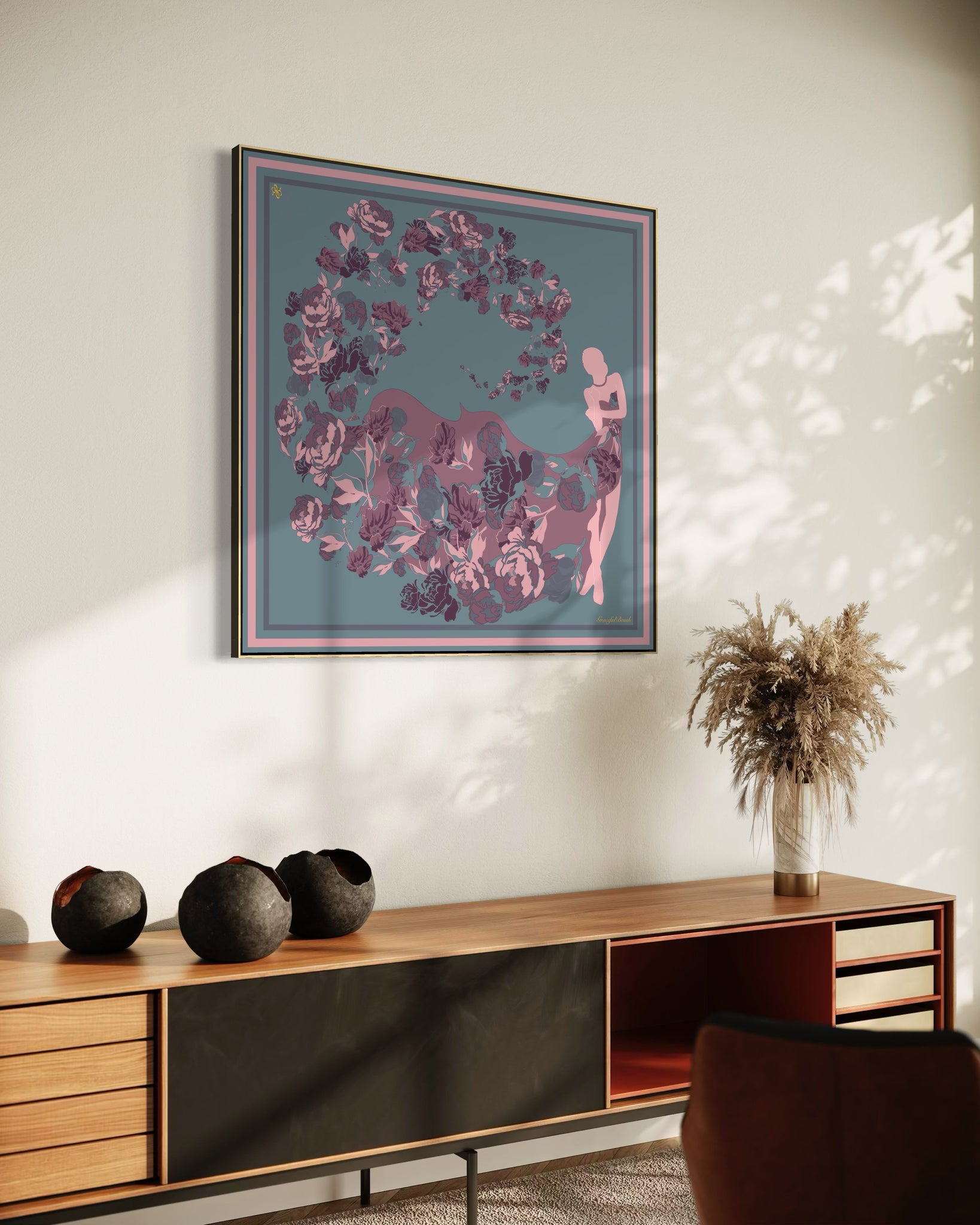 Luxury Silk Scarf Artwork – Hand-Rolled, 40x40 Custom Order