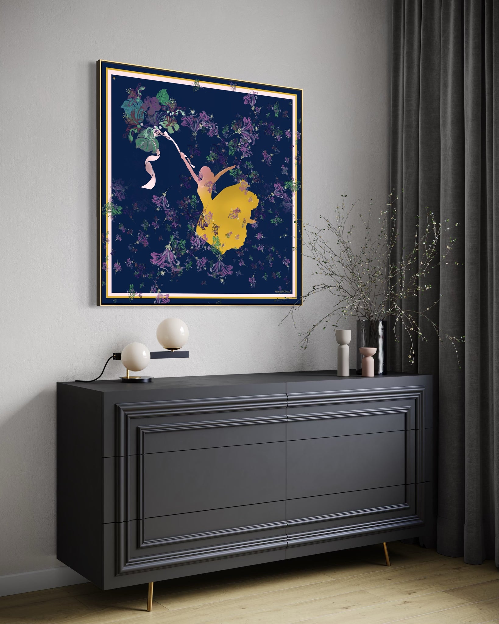 Luxury Silk Scarf Artwork – Hand-Rolled, 40x40 Custom Order